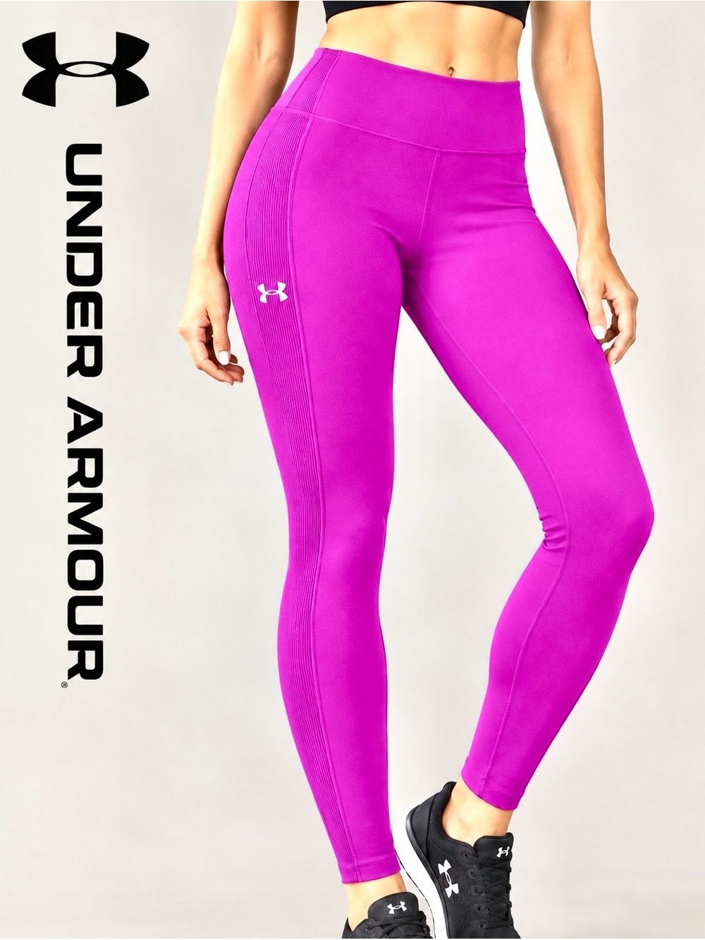 Under Armour Women's Magenta High Rise Full Length Leggings